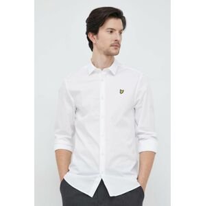 Košile Lyle & Scott pánská, bílá barva, slim, s klasickým límcem