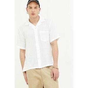 Bavlněné tričko Abercrombie & Fitch bílá barva, regular