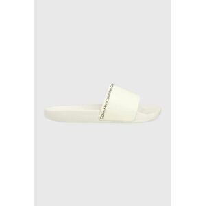 Pantofle Calvin Klein RUBBER POOL SLIDE dámské, bílá barva, HW0HW01526