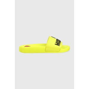 Pantofle Love Moschino Sabotd Pool 25 dámské, žlutá barva, JA28052G1G