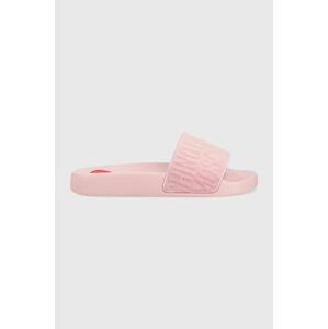 Pantofle Love Moschino Sabotd Pool 25 dámské, růžová barva, JA28102G1G