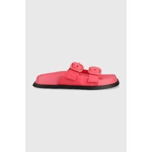 Pantofle Tommy Jeans FANCY SANDAL dámské, růžová barva, EN0EN02136