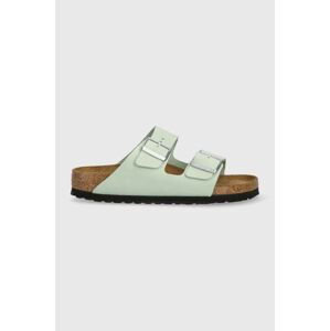 Semišové pantofle Birkenstock Arizona SFB dámské, zelená barva, 1024213