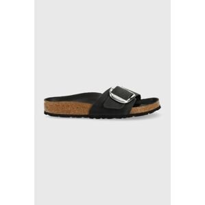 Kožené pantofle Birkenstock Madrid dámské, černá barva, 1006522