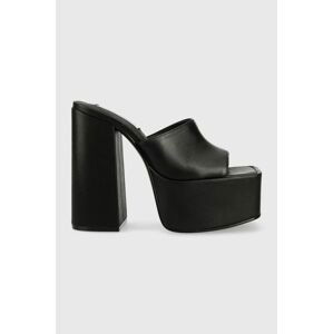 Kožené pantofle Steve Madden Trixie dámské, černá barva, na podpatku, SM11002169