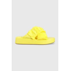 Pantofle Steve Madden Bellshore dámské, žlutá barva, na platformě, SM11002439