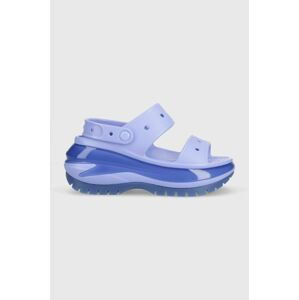 Pantofle Crocs Classic Mega Crush Sandal dámské, fialová barva, na platformě, 207989