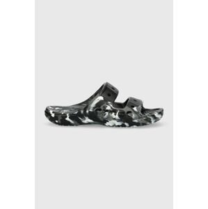 Pantofle Crocs BAYA MARBLED SANDAL dámské, černá barva, 208332