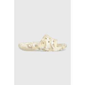 Pantofle Crocs Classic Marbled Slide dámské, béžová barva, 206879, 206879.2Y3-2Y3