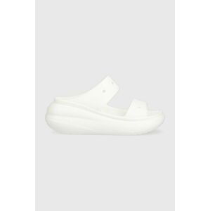 Pantofle Crocs CLASSIC CRUSH SANDAL dámské, bílá barva, na platformě, 207670
