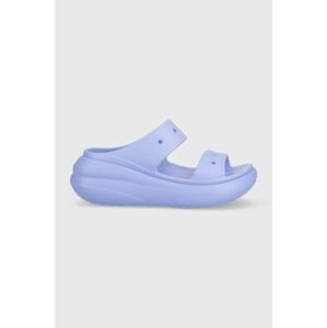 Pantofle Crocs CLASSIC CRUSH SANDAL dámské, fialová barva, na platformě, 207670