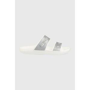 Pantofle Crocs Classic Glitter II Sandal dámské, stříbrná barva, 207769