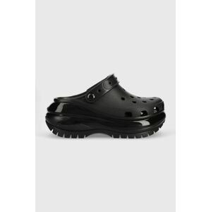 Pantofle Crocs Classic Mega Crush Clog dámské, černá barva, na platformě, 207988, 207988.001-001