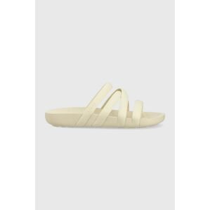 Pantofle Crocs Splash Strappy Sandal dámské, béžová barva, 208217
