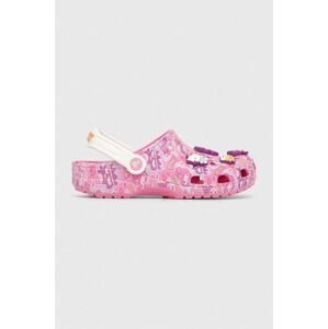 Pantofle Crocs Classic Hello Kitty Clog dámské, růžová barva, 208527