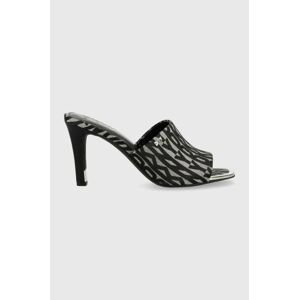 Pantofle Dkny BRONX dámské, černá barva, na podpatku, K1356194