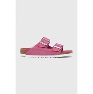 Semišové pantofle Birkenstock Arizona BS dámské, růžová barva, 1024218