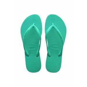 Žabky Havaianas SLIM dámské, zelená barva, na plochém podpatku, 4000030.1829