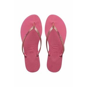 Žabky Havaianas YOU GLITTER dámské, růžová barva, na plochém podpatku, 4148041.1750