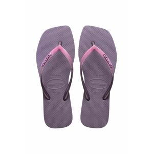 Žabky Havaianas SQUARE GLITTER dámské, fialová barva, na plochém podpatku, 4148102.1780