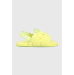 Dětské papuče UGG žlutá barva
