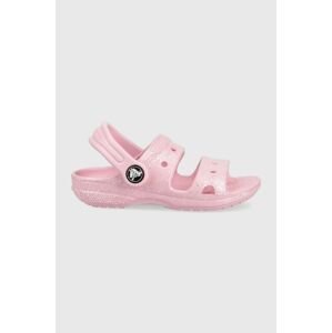 Dětské pantofle Crocs CROCS CLASSIC GLITTER SANDAL růžová barva