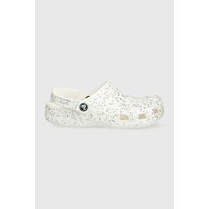 Dětské pantofle Crocs CLASSIC STARRY GLITTER stříbrná barva