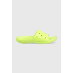 Dětské pantofle Crocs zelená barva
