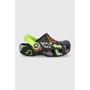 Dětské pantofle Crocs CLASSIC LIGHTNING BOLT CLOG černá barva