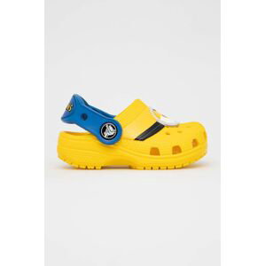 Dětské pantofle Crocs žlutá barva