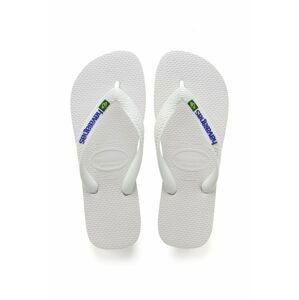 Dětské žabky Havaianas BRASIL LOGO bílá barva