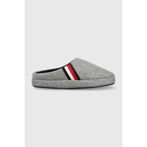 Pantofle Tommy Hilfiger Fm0fm04346 Corporate Hilfiger Homeslipper šedá barva