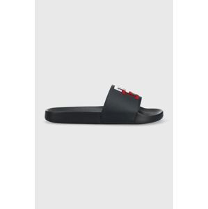 Pantofle Tommy Hilfiger TH RAISED EMBROIDERY POOL SLIDE pánské, tmavomodrá barva