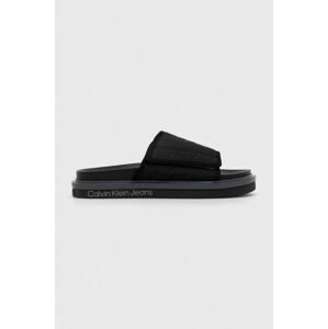 Pantofle Calvin Klein Jeans SANDAL SOFTNY pánské, černá barva, YM0YM00644