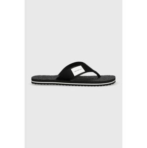 Žabky Calvin Klein Jeans BEACH SANDAL WOVEN PATCH pánské, černá barva