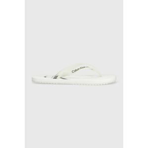 Žabky Calvin Klein Jeans BEACH SANDAL MONOGRAM TPU pánské, bílá barva