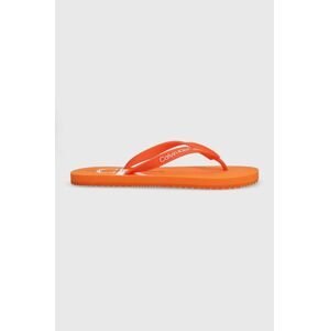 Žabky Calvin Klein Jeans BEACH SANDAL MONOGRAM TPU pánské, oranžová barva