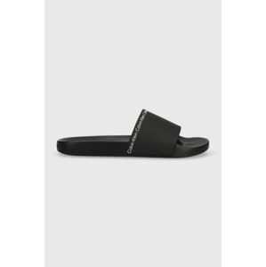 Pantofle Calvin Klein POOL SLIDE RUBBER pánské, černá barva, HM0HM00981