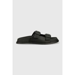 Pantofle Tommy Jeans SANDAL pánské, černá barva, EM0EM01148