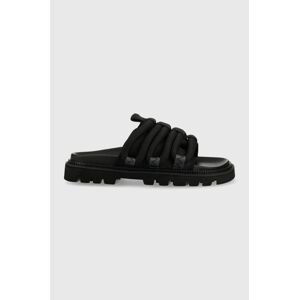 Pantofle Tommy Jeans SANDAL ROPE pánské, černá barva, EM0EM01149