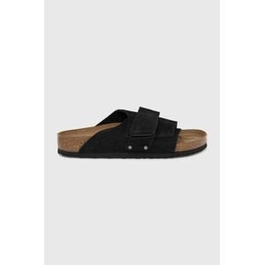 Semišové pantofle Birkenstock KYOTO pánské, černá barva, 1020388