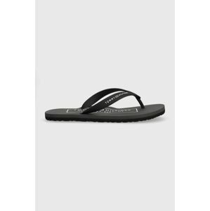 Žabky Tommy Hilfiger RUBBER HILFIGER BEACH SANDAL pánské, černá barva, FM0FM04468