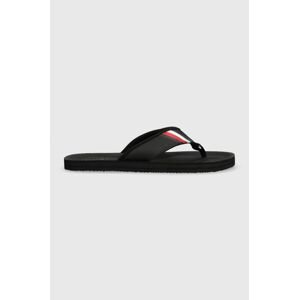 Žabky Tommy Hilfiger COMFORTABLE PADDED BEACH SANDAL pánské, černá barva, FM0FM04473