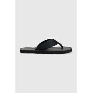 Žabky Tommy Hilfiger HILFIGER LEATHER BEACH SANDAL pánské, tmavomodrá barva, FM0FM04548