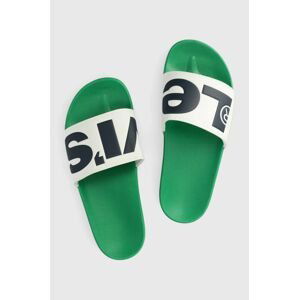 Pantofle Levi's June L pánské, zelená barva