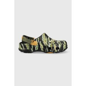 Pantofle Crocs Classic All Terain Camo Clog pánské, zelená barva, 208062, 208062.0C4-0C4