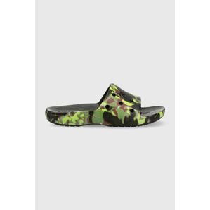 Pantofle Crocs Classic Spray Camo Slide pánské, zelená barva, 208252