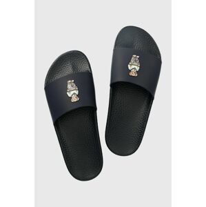 Pantofle Polo Ralph Lauren Polo Slide tmavomodrá barva, 809892944001