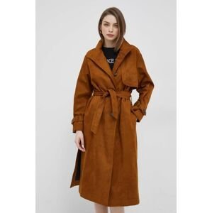 Kabát Sisley dámský, hnědá barva, přechodný