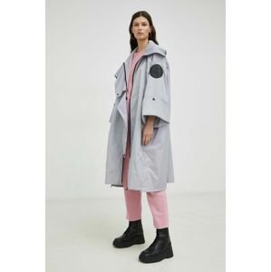 Kabát MMC STUDIO dámský, šedá barva, přechodný, oversize